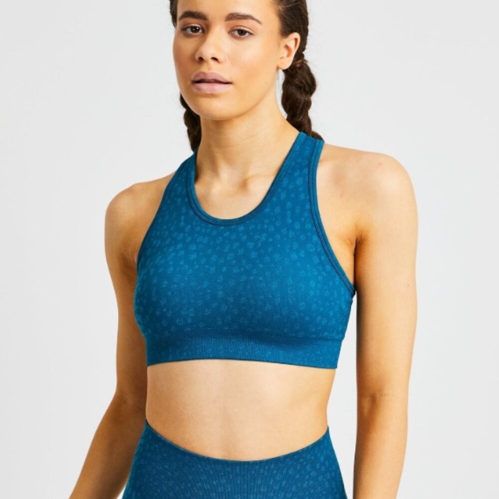 Evolve Speckle Seamless Sports Bra - Teal
